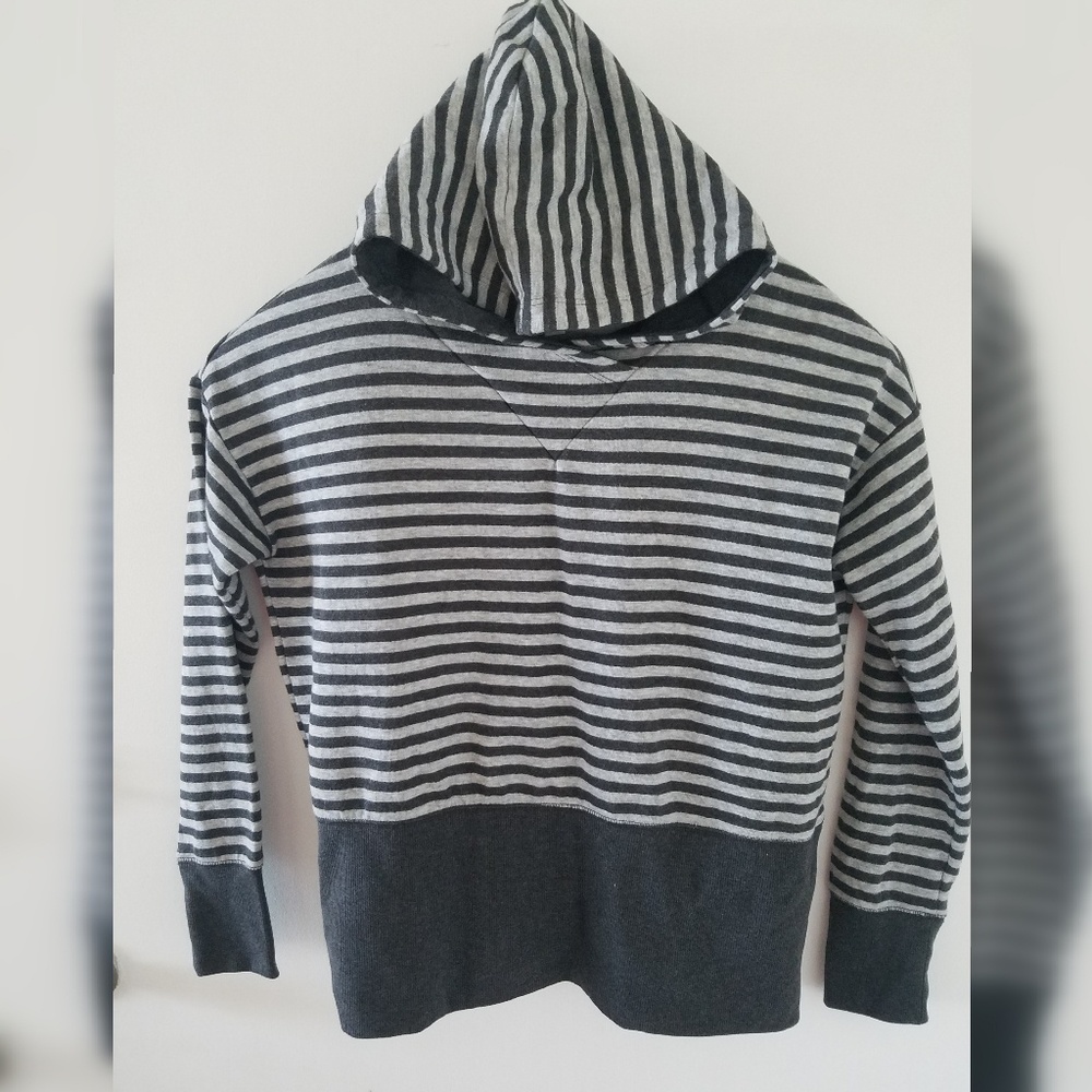 GAP FIT  black grey striped hoodie XS